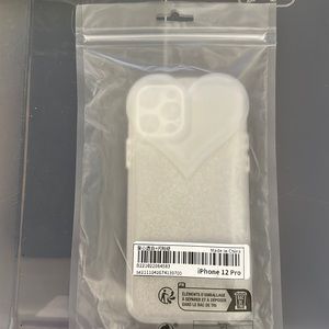 iPhone 12 Pro Heart Clear Phone Case W/ Glitter Paper